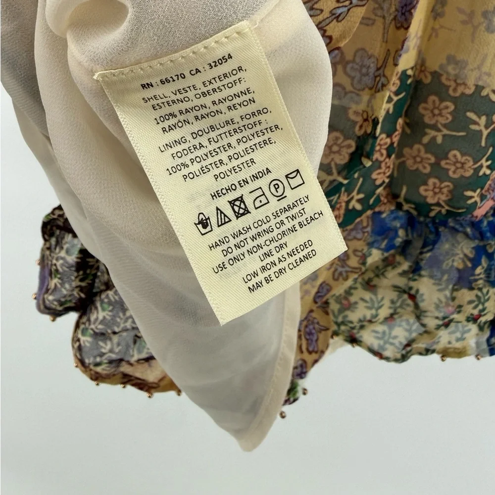 Anthropologie Floreat Multicolor Patchwork Blouse - Picture 7 of 9